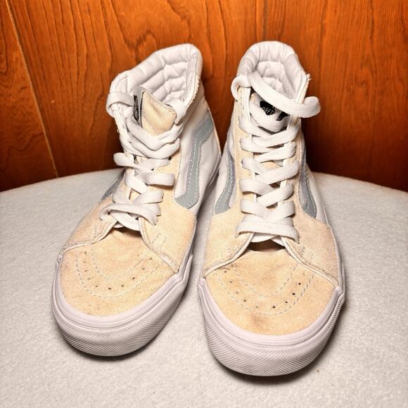 Vans Sk8-Hi High Top White Suede & Canvas Sneakers Women’s 5 - Picture 2 of 6